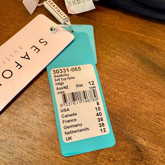 🏖️Seafolly Soft Cup Halter Bikini Top Indigo🏖️ NWT - Picture 12 of 16